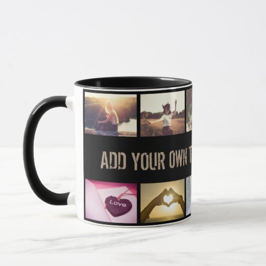 Modernes schwarzes Foto Tasse (Links)