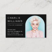 Modernes Schwarzes Foto Visitenkarte (Vorderseite)