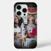 Modernes Schwarzes Fotomaterial 6-Bild-Monogramm Case-Mate iPhone Hülle (Rückseite)