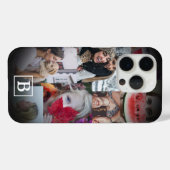 Modernes Schwarzes Fotomaterial 6-Bild-Monogramm Case-Mate iPhone Hülle (Rückseite (Horizontal))