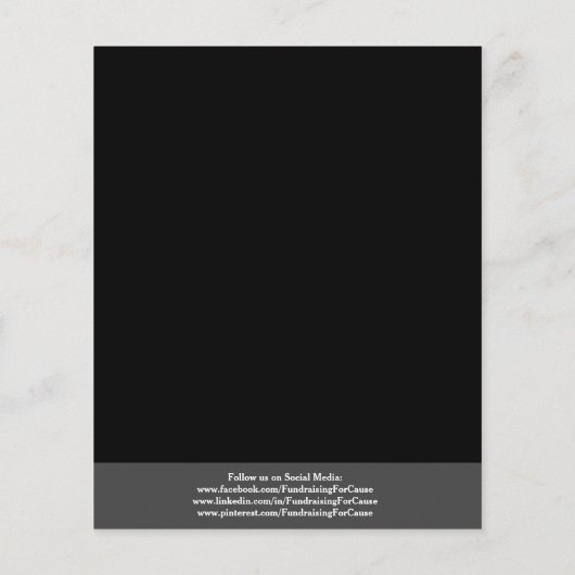 Modernes Schwarzes Fundraiser Flyer (Hinten)