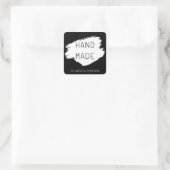 Modernes schwarzes Gehäuse mit individuellem Aufkl Quadratischer Aufkleber (Tasche)