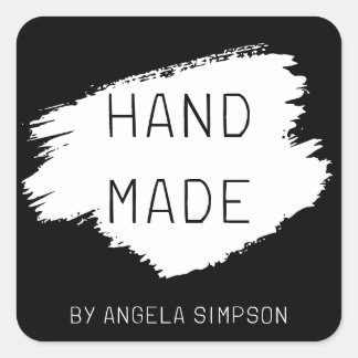 Modernes schwarzes Gehäuse mit individuellem Aufkl Quadratischer Aufkleber