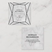 Modernes schwarzes geometrisches auf quadratische visitenkarte (Vorne/Hinten)