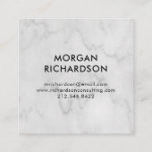 Modernes schwarzes geometrisches auf quadratische visitenkarte (Rückseite)