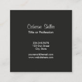 Modernes Schwarzes geometrisches Muster Quadratische Visitenkarte (Rückseite)