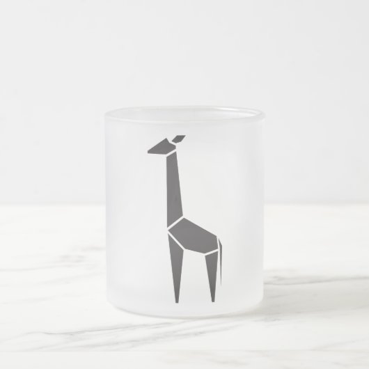 Modernes, schwarzes Giraffensymbol Mattglastasse (Mittel)