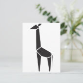 Modernes, schwarzes Giraffensymbol Postkarte (Stehend Vorderseite)