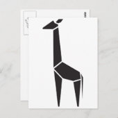 Modernes, schwarzes Giraffensymbol Postkarte (Vorne/Hinten)