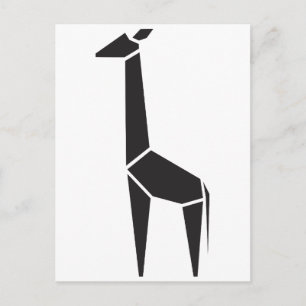 Modernes, schwarzes Giraffensymbol Postkarte