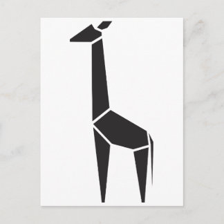 Modernes, schwarzes Giraffensymbol Postkarte