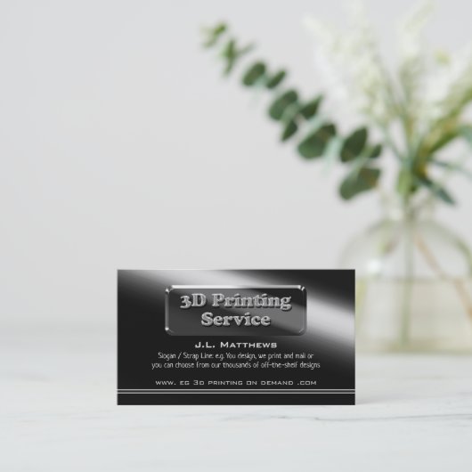 Modernes schwarzes Glanzthema - Berater Visitenkarte (Stehend Vorderseite)