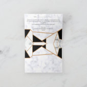 Modernes Schwarzes Gold Abstrakt auf weißem Marmor Dankeskarte (Innenseite)