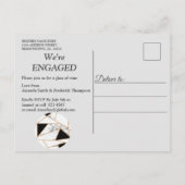 Modernes Schwarzes Gold Abstrakt auf weißem Marmor Einladungspostkarte (Rückseite)