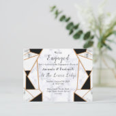 Modernes Schwarzes Gold Abstrakt auf weißem Marmor Einladungspostkarte (Stehend Vorderseite)