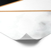 Modernes Schwarzes Gold Abstrakt auf weißem Marmor Poster (Ecke)