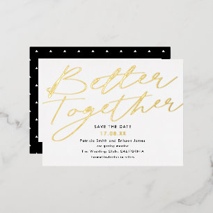 Modernes schwarzes Gold besser Save the Date Folie Einladungspostkarte