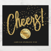 Modernes Schwarzes Gold bewirbt den New Year Busin Schaumweinetikett (Einzelnes Label)