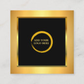 Modernes, schwarzes Gold, einfach hinzufügen Quadratische Visitenkarte (Vorderseite)