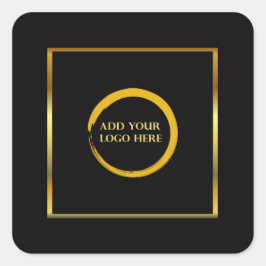 Modernes, schwarzes Gold, einfach hinzufügen Quadratischer Aufkleber