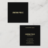 Modernes Schwarzes Gold Elegantes Berufliches Schl Quadratische Visitenkarte (Vorne/Hinten)