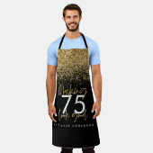 Modernes, schwarzes Gold essbares Alter Schürze (Getragen)