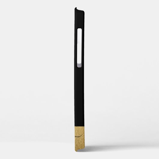 Modernes Schwarzes Gold Feminin Script Mit Monogra Case-Mate iPhone Hülle (Rückseite / Links)