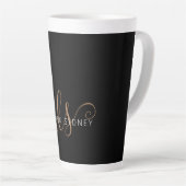 Modernes Schwarzes Gold Feminin Script Mit Monogra Milchtasse (Rechte Ecke)