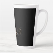 Modernes Schwarzes Gold Feminin Script Mit Monogra Milchtasse (Rechts)