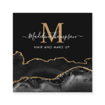 Modernes Schwarzes Gold Foto QR Code Monogram
