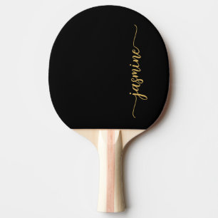 Modernes Schwarzes Gold Individuelle Name Signatur Tischtennis Schläger