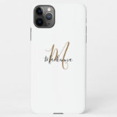 Modernes Schwarzes Gold Monogram Girl Script Name iPhone Hülle (Rückseite)