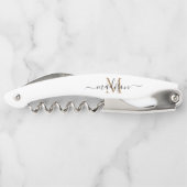 Modernes Schwarzes Gold Monogram Girl Script Name Kellnermesser (Rückseite)