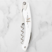 Modernes Schwarzes Gold Monogram Girl Script Name Kellnermesser (Vorderseite)