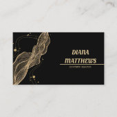 Modernes Schwarzes Gold, QR-Code Berufliches Foto Visitenkarte (Vorderseite)