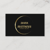 Modernes Schwarzes Gold, QR-Code Berufliches Foto Visitenkarte (Vorderseite)