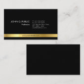 Modernes Schwarzes Gold Sauberes Schlicht Visitenkarte (Vorne/Hinten)