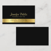 Modernes Schwarzes Gold Schlicht Beruflich Visitenkarte (Vorne/Hinten)