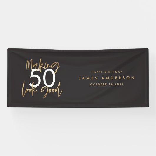 Modernes, schwarzes Gold - schlichtes, elegantes D Banner (Horizontal)