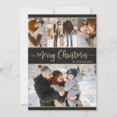 Modernes Schwarzes Gold Script Frohe Weihnachten 5 (Vorderseite)