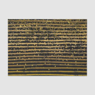 Modernes schwarzes Gold Stripes Seidenpapier