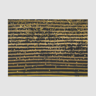 Modernes schwarzes Gold Stripes Seidenpapier