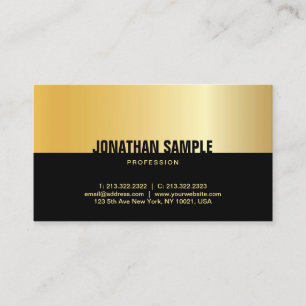 Modernes schwarzes Goldelegante berufliche Visitenkarte