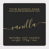 Modernes, schwarzes goldenes, wasserdichtes Kerzen Etiketten (Design 2)