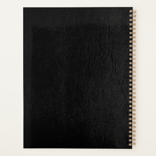 Modernes, schwarzes Goldformat, elegant Planer (Rückseite)