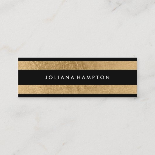 Modernes schwarzes GoldLuxe Visitenkarte, Mini Visitenkarte (Vorderseite)