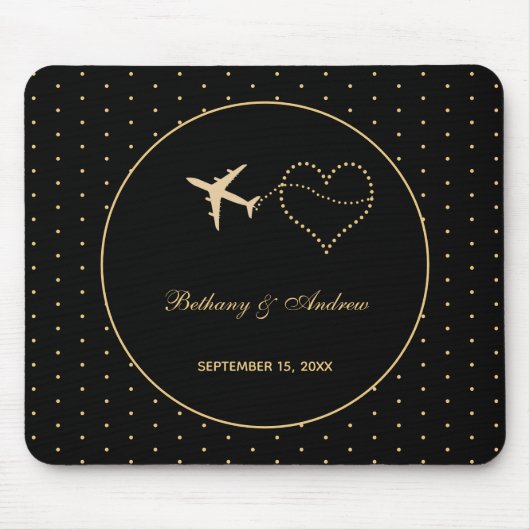 Modernes schwarzes Goldpersonalisiertes Mousepad (Vorne)