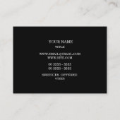 Modernes schwarzes grafisches quadratisches Blumen Visitenkarte (Rückseite)