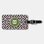 Modernes schwarzes griechisches geometrisches gepäckanhänger (Vorderseite horizontal)