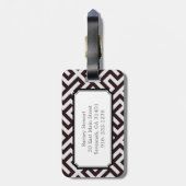 Modernes schwarzes griechisches geometrisches gepäckanhänger (Rückseite vertikal)